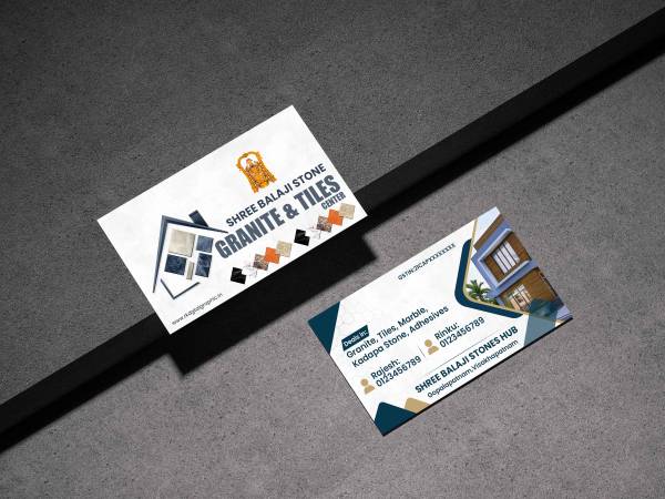 thumbnail Granite & Tiles Visiting Card PSD Template 3.5x2 Inch